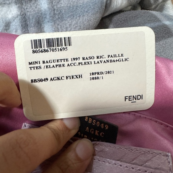 Sold! RARE Fendi Baguette 1997 Bag Sequin Embellished Satin with Snakeskin Mini - Picture 4 of 9